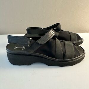 Thierry Rabotin Black Stretch Barefoot Sandals